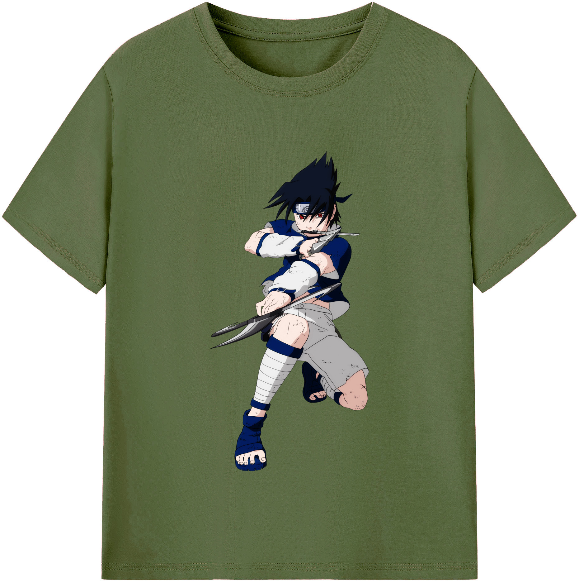 （画像用） NARUTO -ナルト- うちは サスケ Uchiha Sasuke 綿100％半袖Tシャツ（フロントプリント）